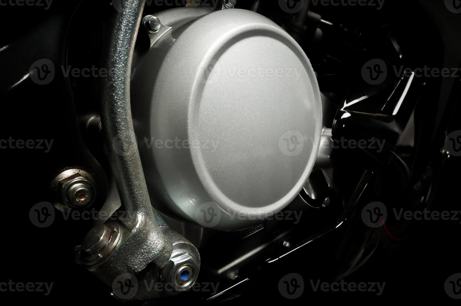 motor kant van zwart sport- type motor met brandstof injectie systeem foto