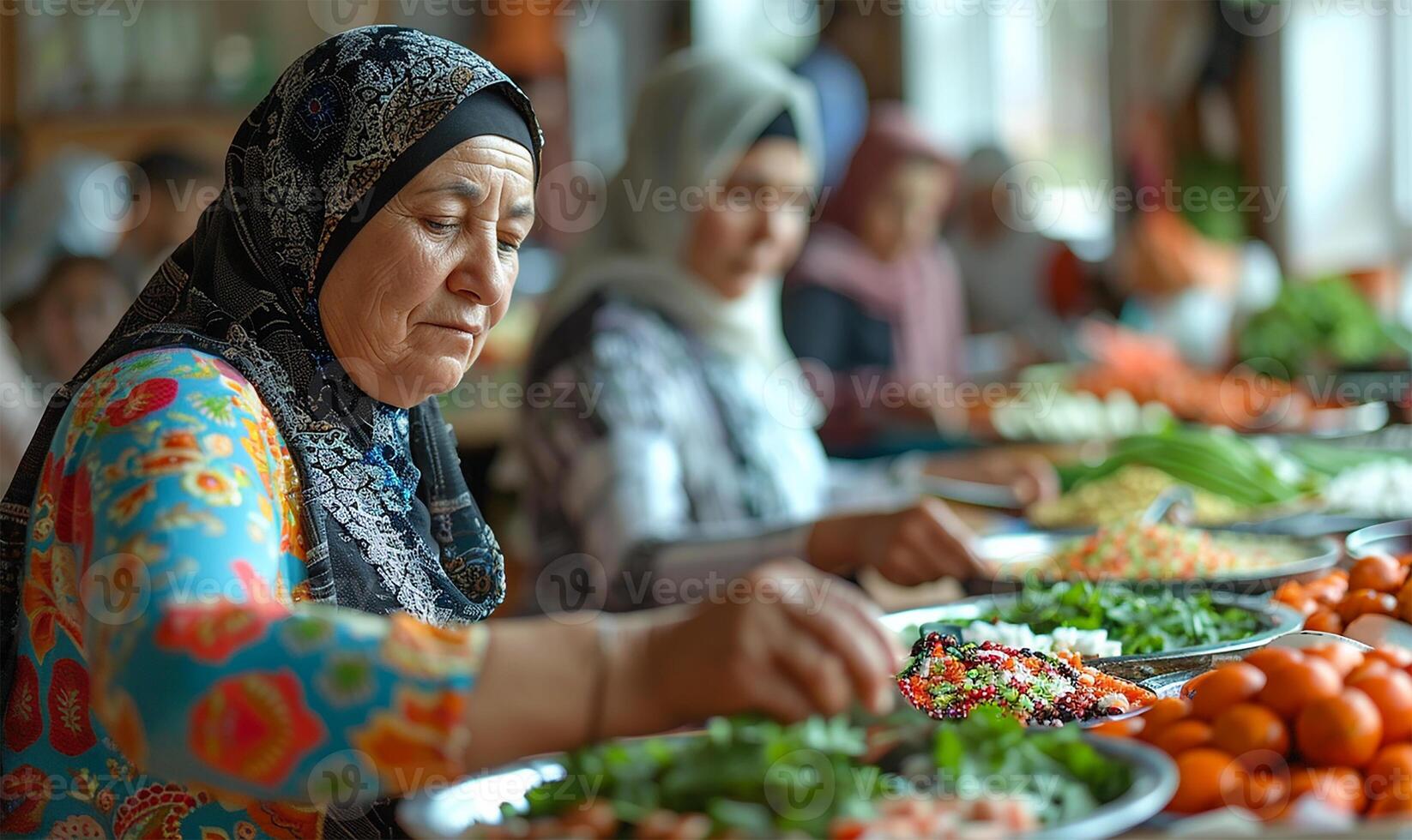 huis eid al-fitr voorbereidende werkzaamheden door Dames foto