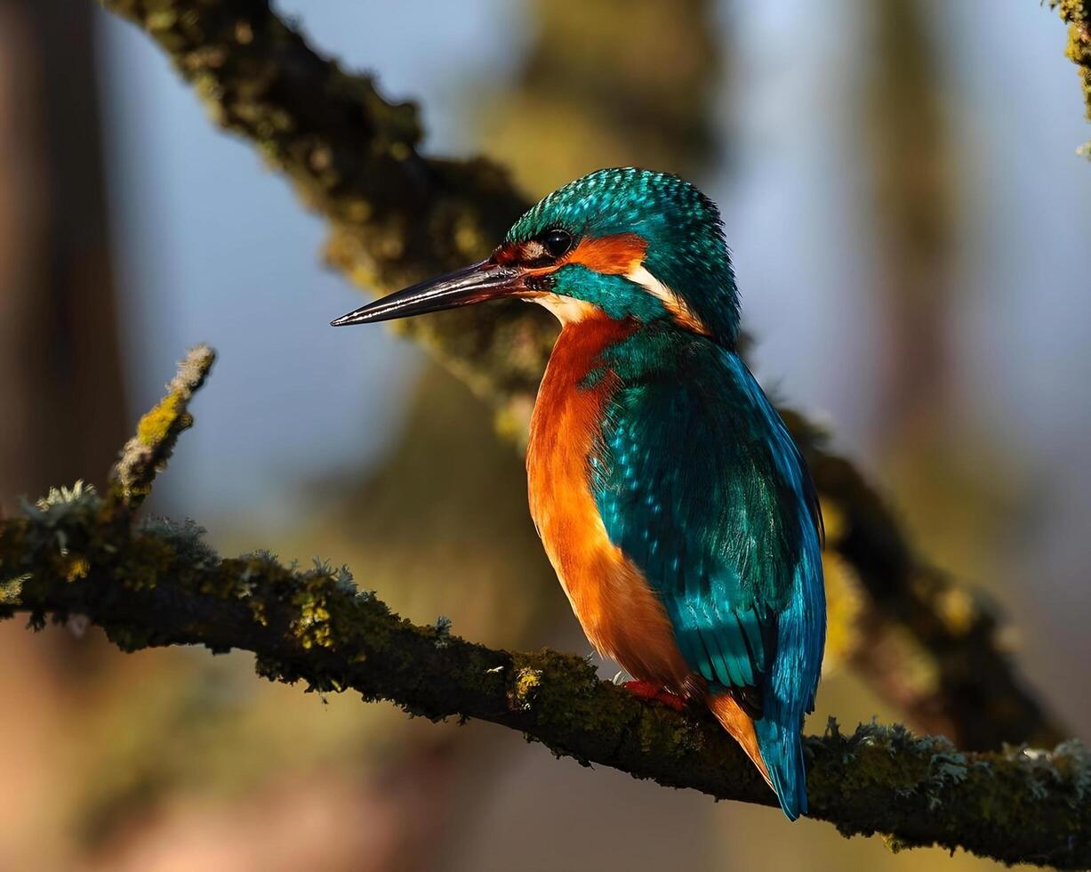 een vogel wandelen door Ondiep water met gras in de achtergrond foto