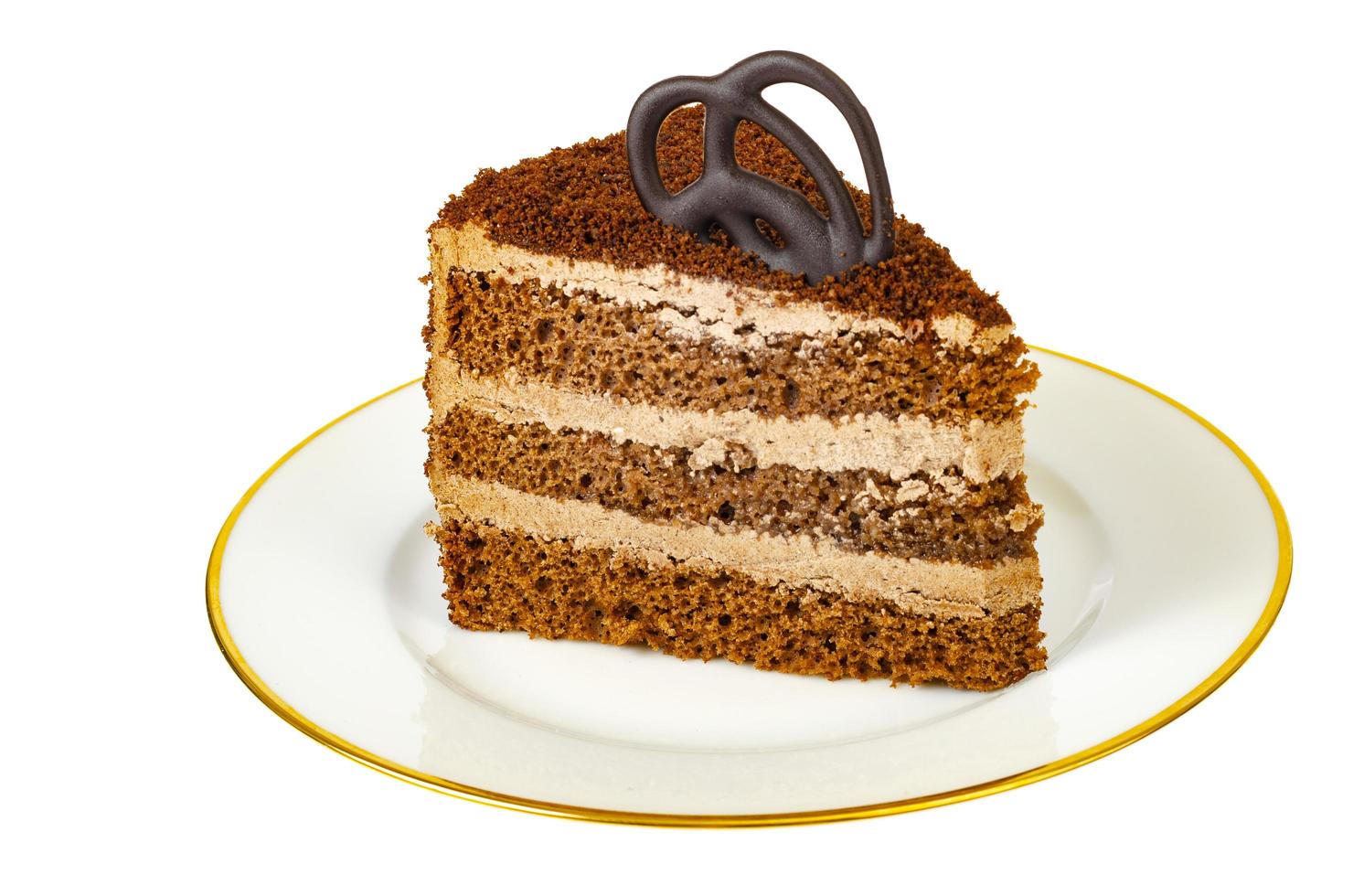 chocolade truffel cake geïsoleerd op een witte achtergrond. studio foto