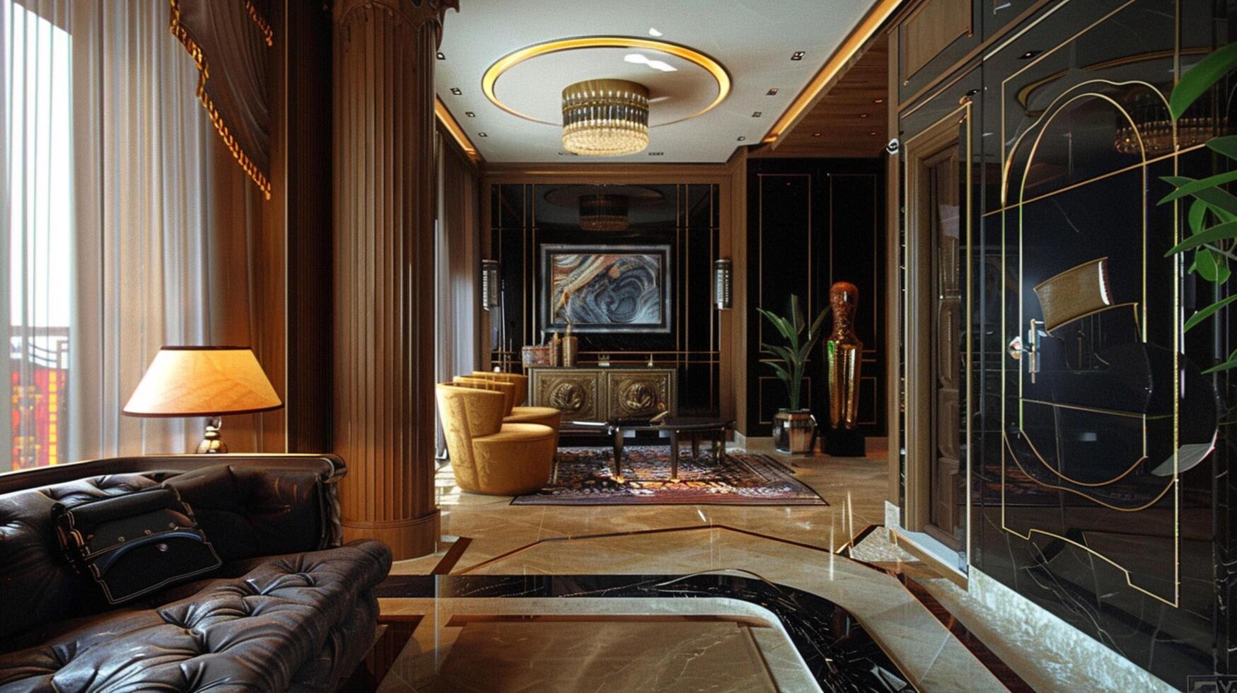 kunst deco luxe en elegant appartement interieur foto