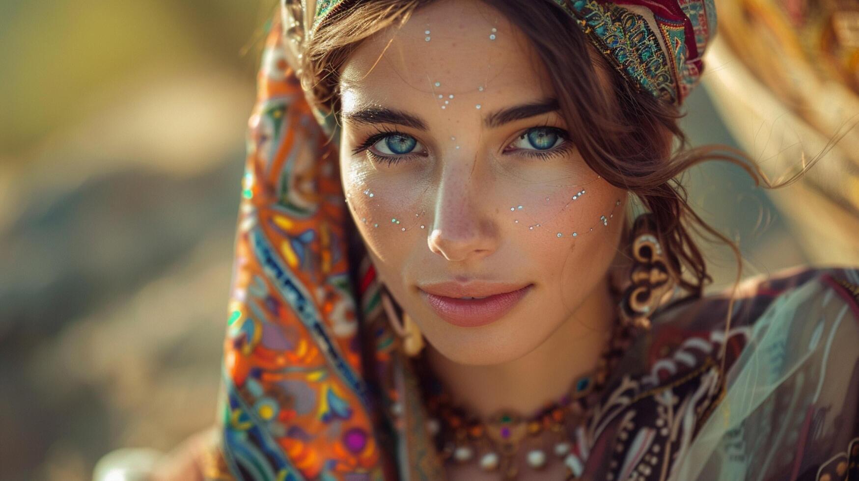 mooi jong vrouw in traditioneel kleding foto