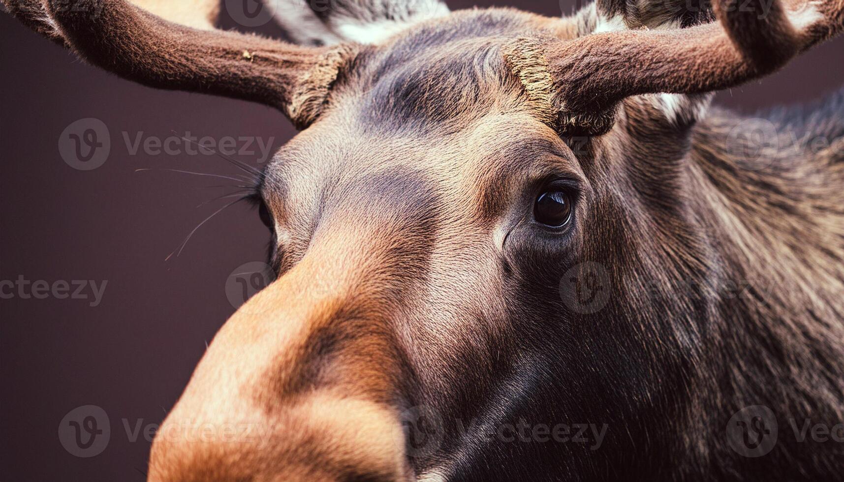 detail portret van elanden of eland, alces alces in de donker Woud gedurende regenachtig dag. mooi dier in de natuur leefgebied. dieren in het wild tafereel van Zweden. foto