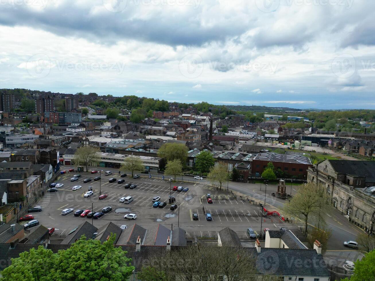 hoog hoek visie van voorraad-op-trent stad van Engeland, Super goed Brittannië. mei 4e, 2024 foto