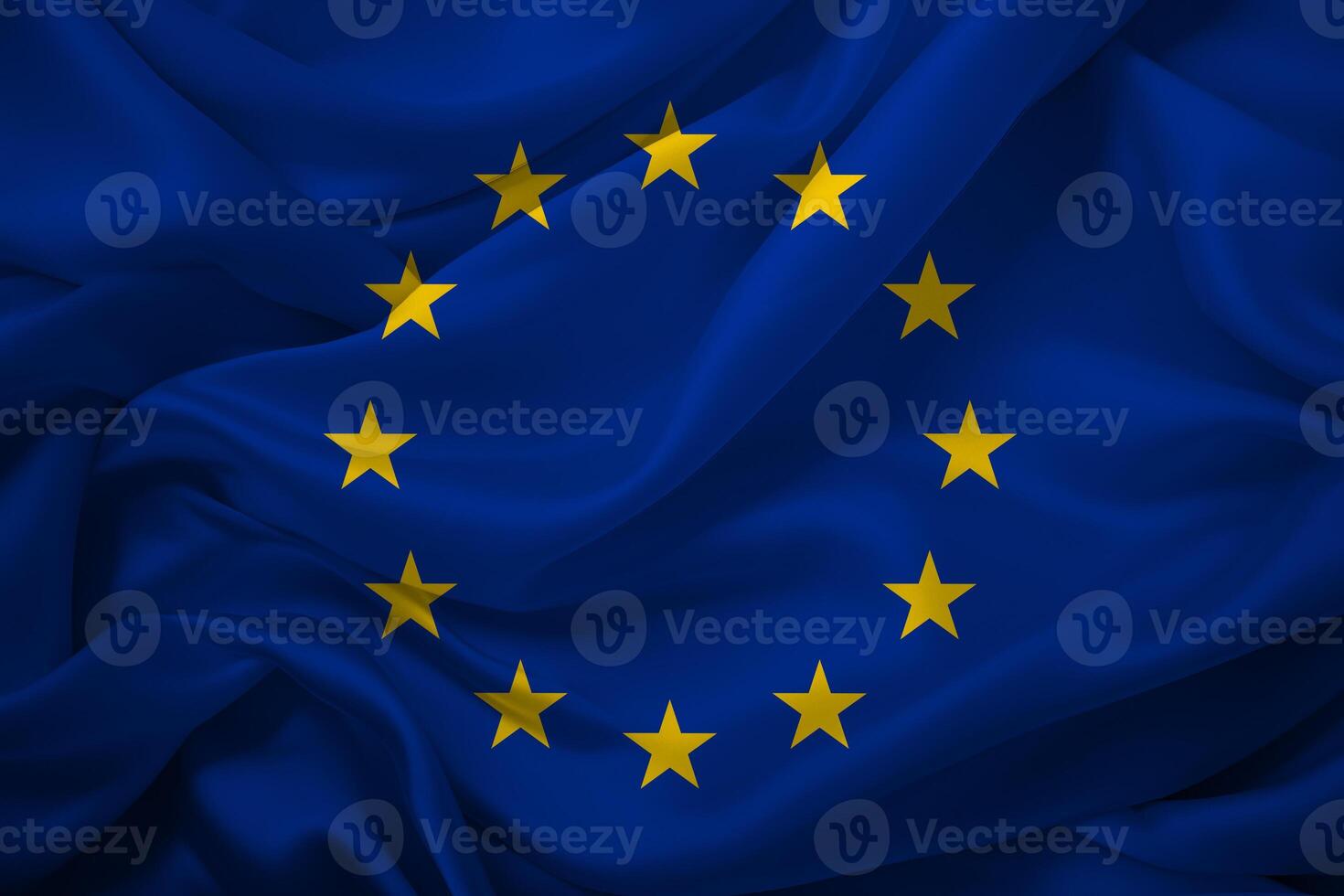 Europese unie vlag golvend in wind foto