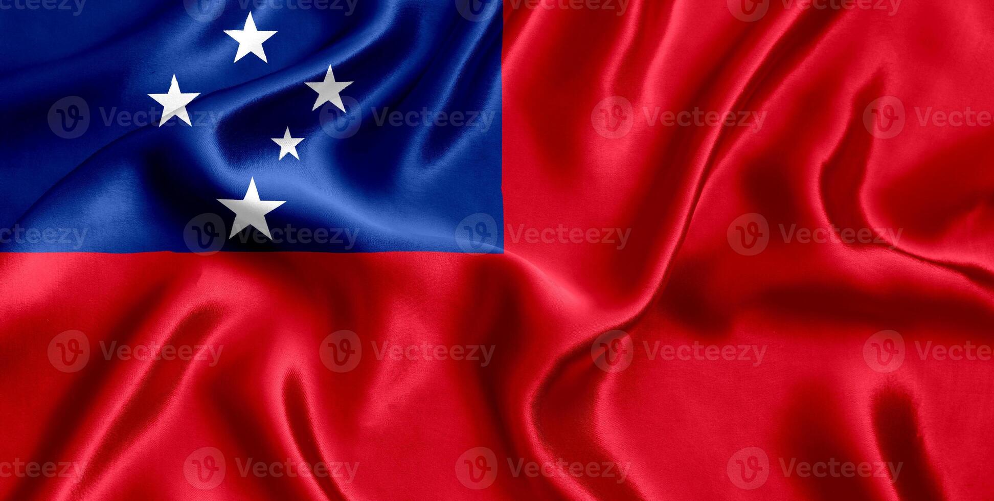 vlag van Samoa zijde detailopname foto