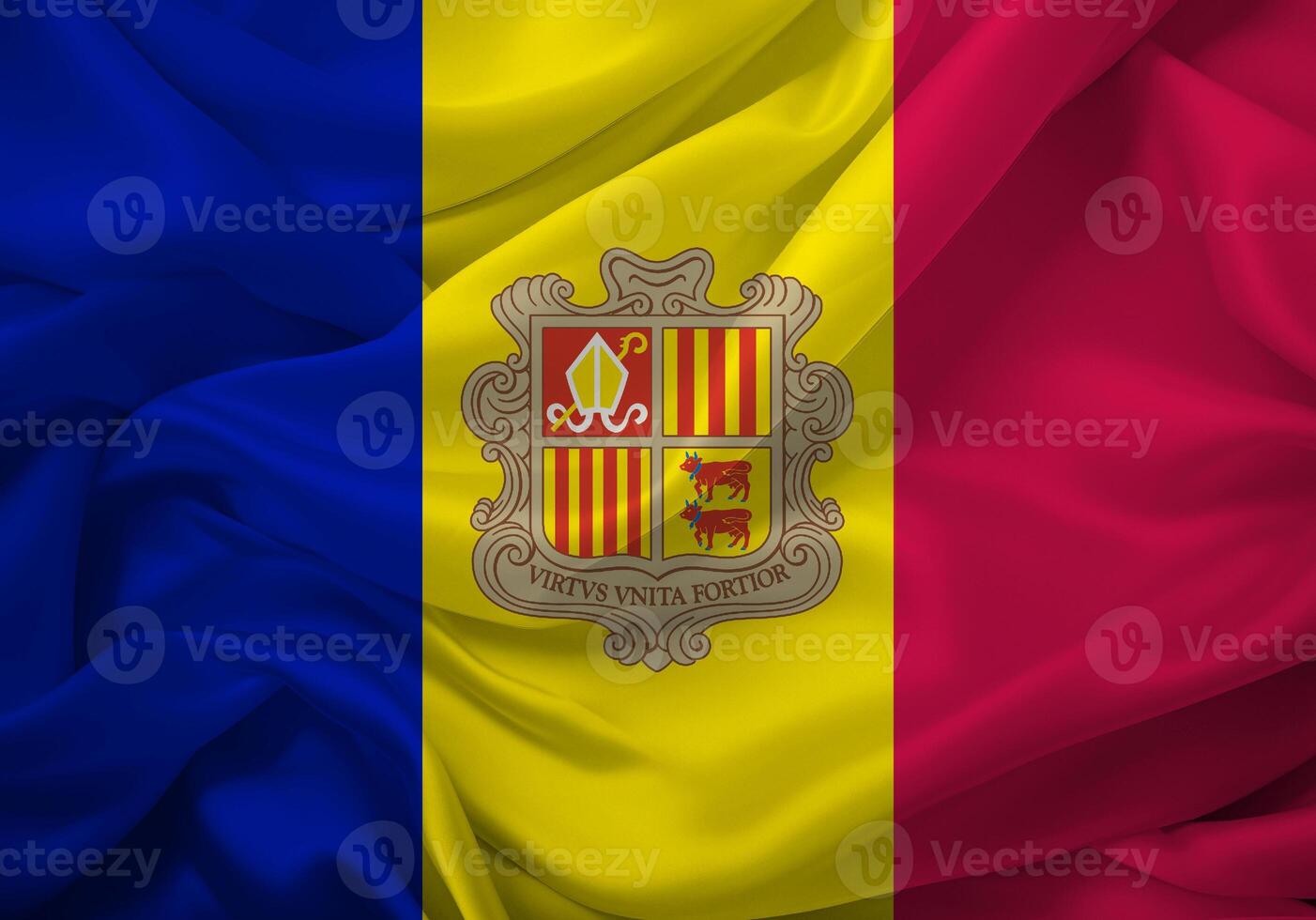 golvend vlag van Andorra foto