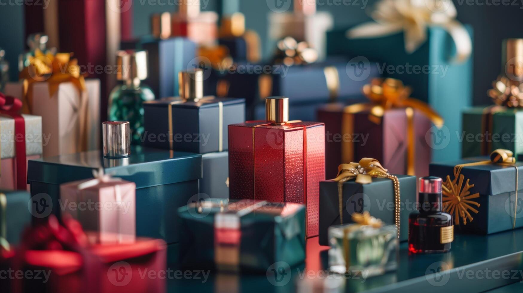 een verzameling van ontwerper parfums prachtig verpakt in luxueus verpakking maken hen de perfect geschenk voor ieder gelegenheid foto