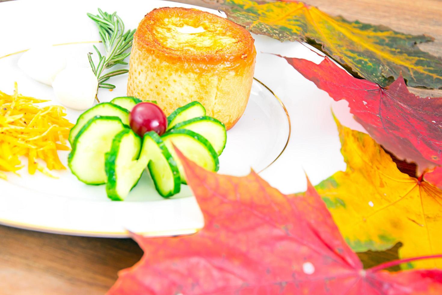 ontbijt met ei in fondant stokbrood foto