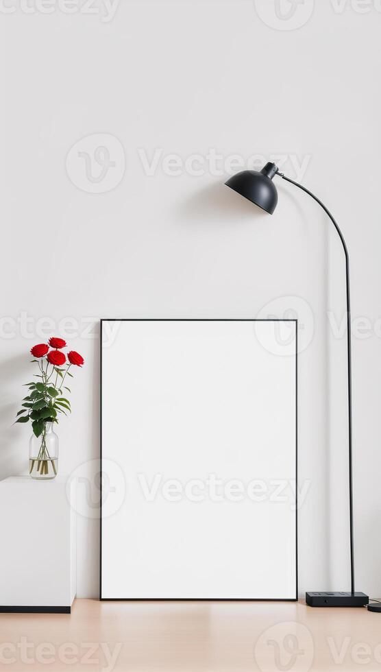 leeg kader mockup in modern minimalistische interieur, foto