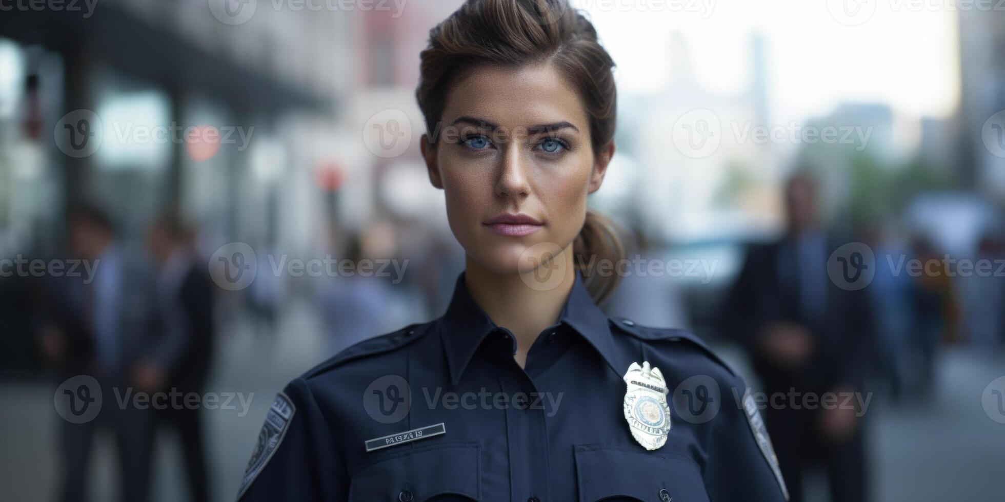 politieagent Aan een stad straat portret foto