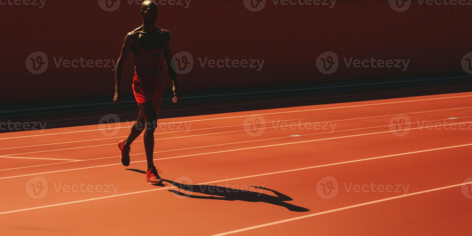 rood rennen bijhouden Bij de stadion foto