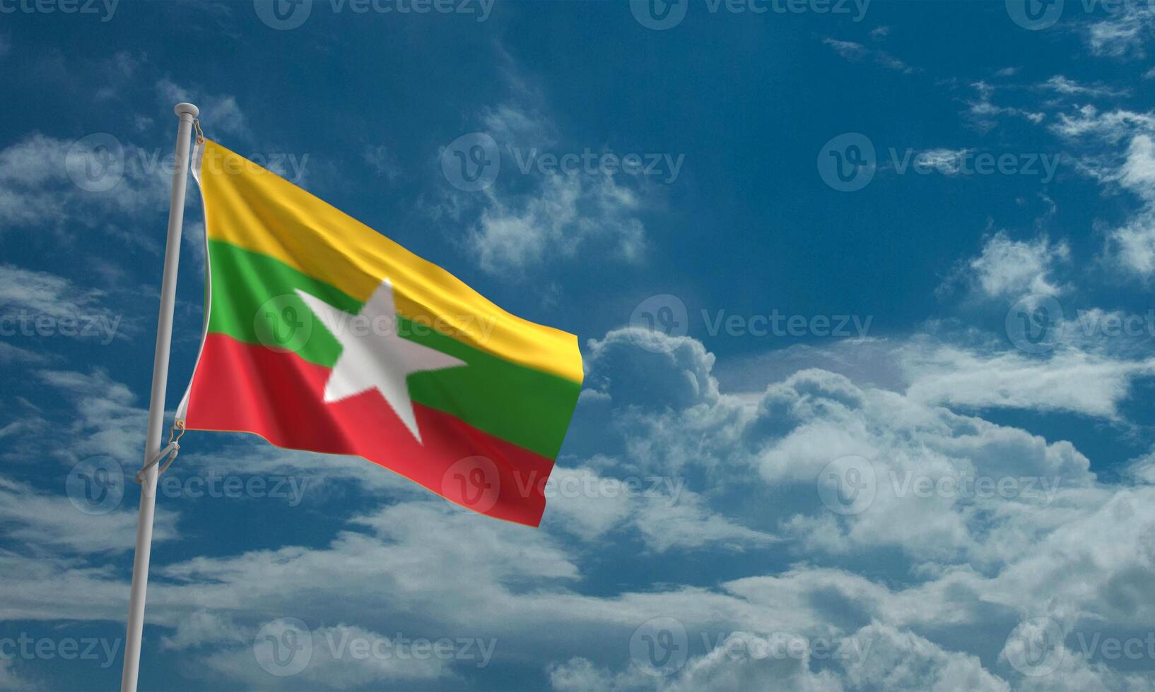 conflict Birma Myanmar oorlog regering nationaal Azië politiek leger onafhankelijkheid vrijheid crisis patriottisch vennootschap oorlog blauw lucht achtergrond behang diplomatie relatie soldaat macht Azië.3d geven foto