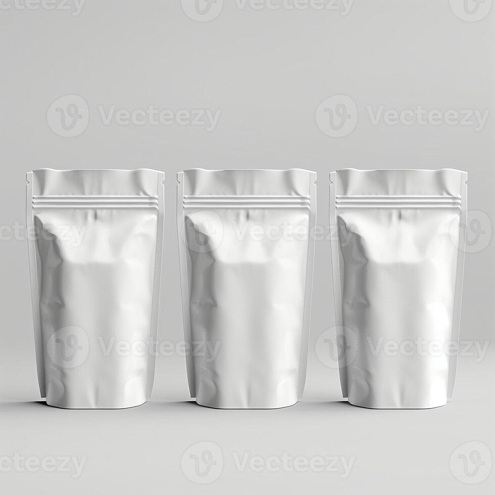 wit koffie zak geïsoleerd met knipsel pad. verpakking sjabloon foto