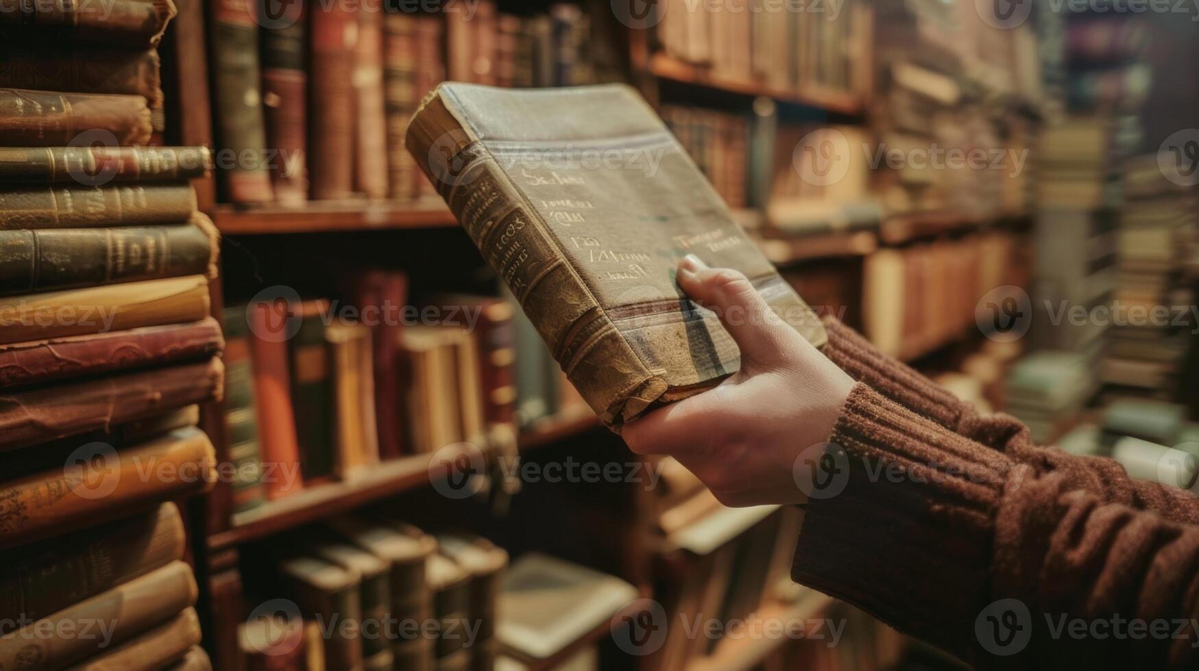 een persoon browsen door een online marktplaats specifiek voor bijzonder boeken toevoegen items naar hun verlanglijst en gretig controle voor updates foto