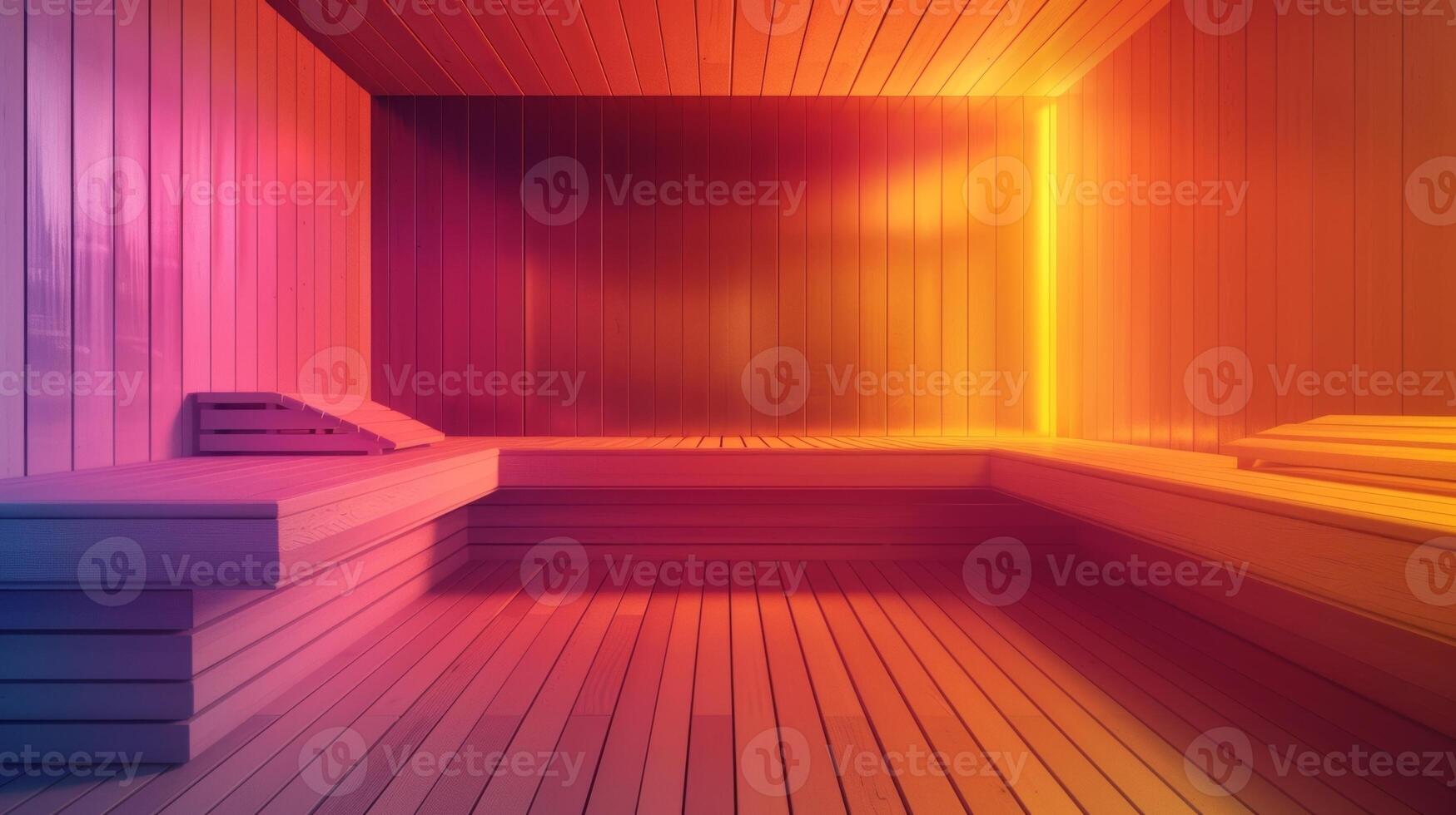 een kleurrijk infographic detaillering de Gezondheid voordelen van sauna gebruik en hoe het banden in de bedrijven algemeen focus Aan werknemer welzijn. foto
