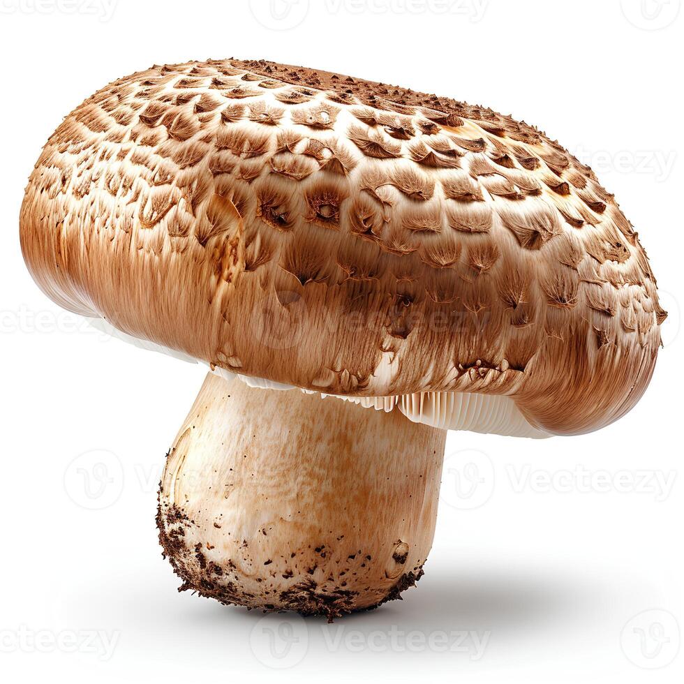 champignon edulis paddestoel geïsoleerd Aan wit achtergrond met schaduw foto