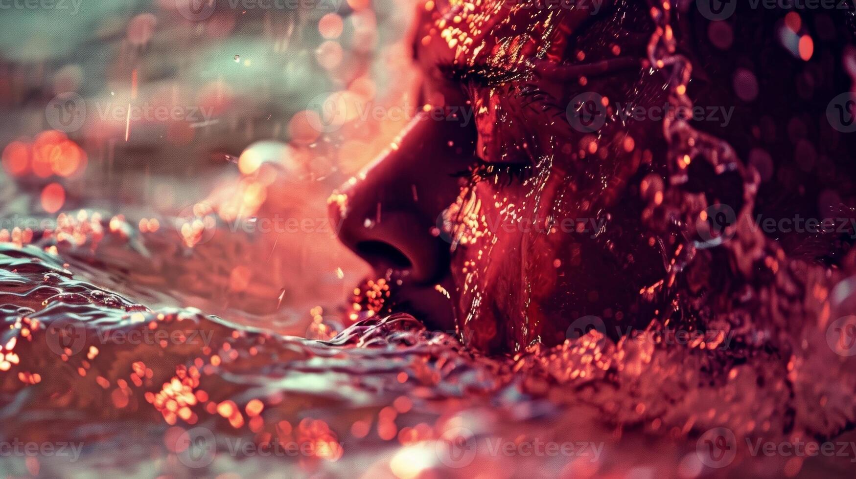 een detailopname van een personen huid rood en tintelend van de contrast tussen een sauna en een duik in verkoudheid water. foto
