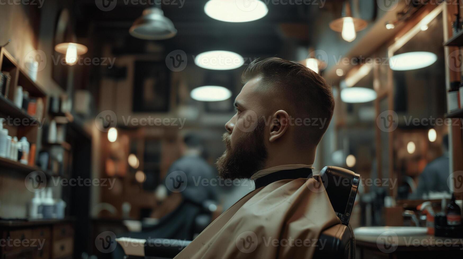 elegant kapsel ervaring Mens genieten van professioneel kapperszaak onderhoud foto