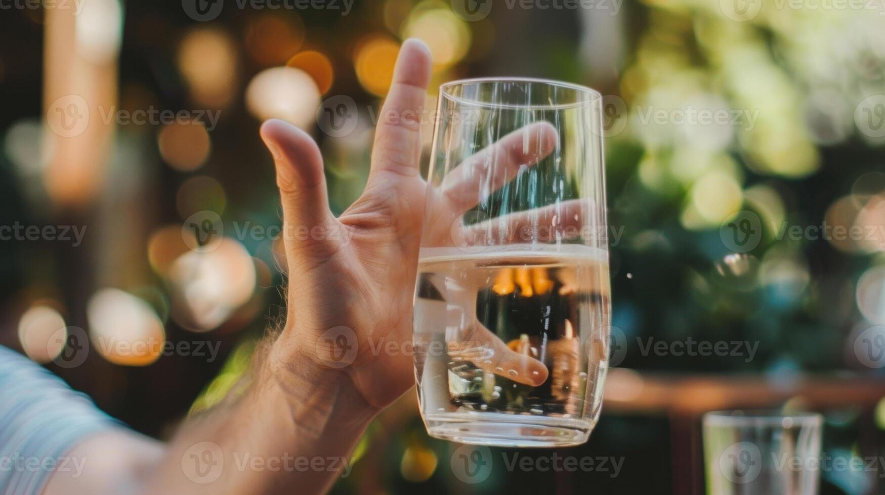 iemand verhoogt hun hand- naar vragen een vraag vonken een levendig en respectvol debat over de voordelen en uitdagingen van bedachtzaam drinken foto