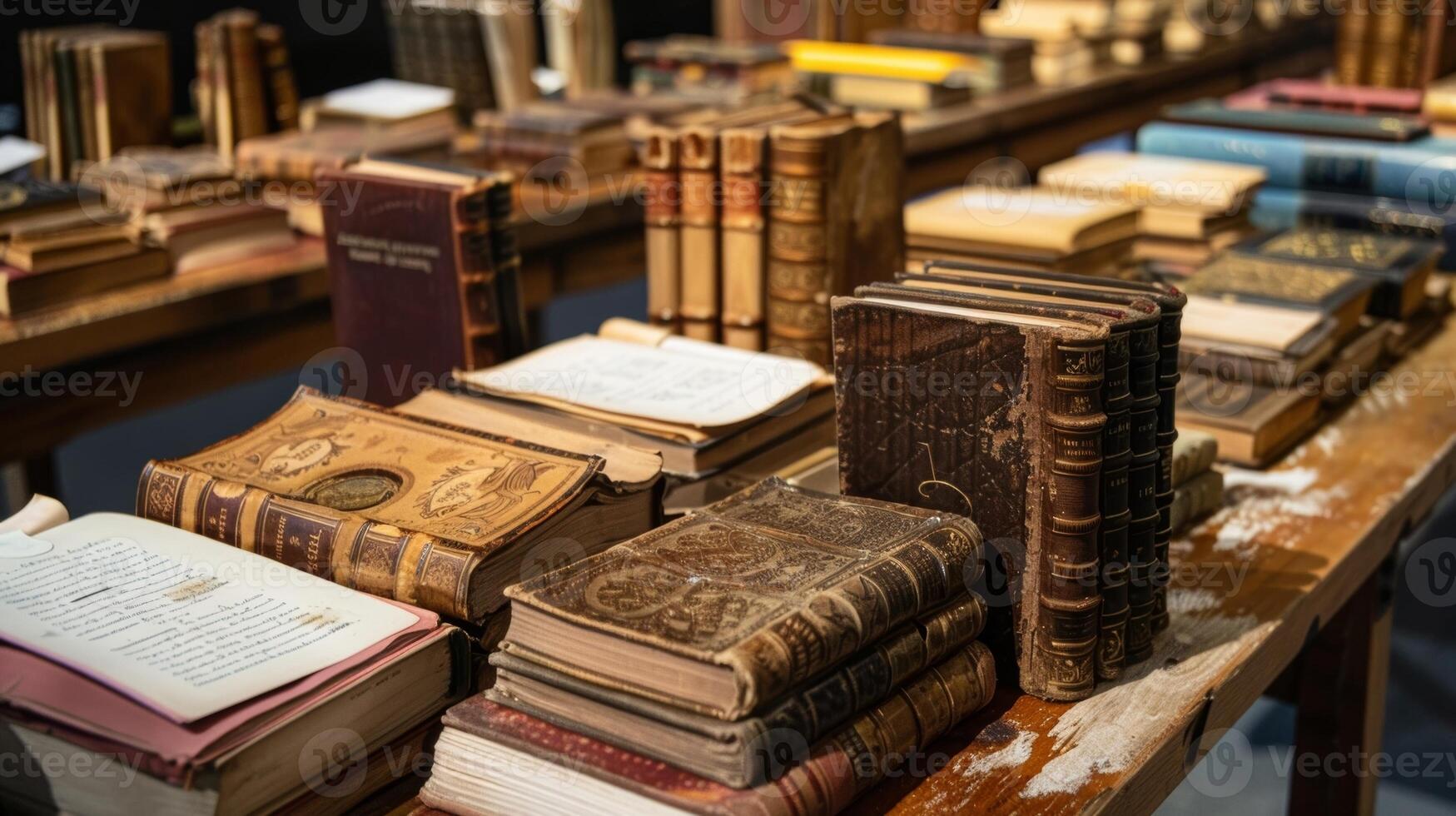 een verzamelaars trots Scherm van bijzonder boeken Bij een boek eerlijk elk een vergezeld door een gedetailleerd Beschrijving en de verhaal van hoe het was verworven foto