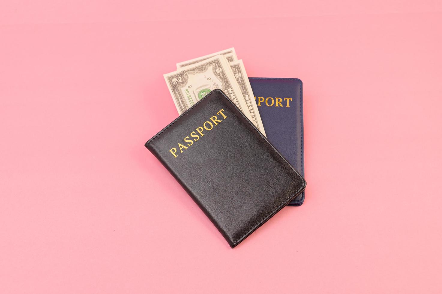 paspoort geld besparen voor reizen en zakendoen over de hele wereld. foto