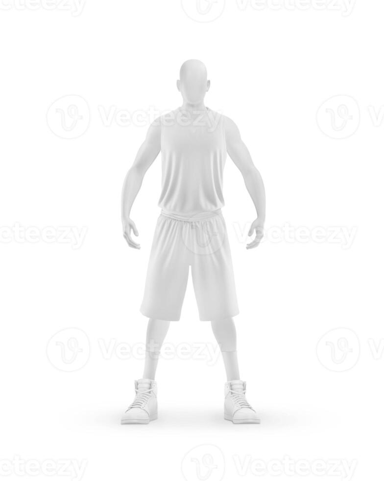 basketbal speler voorkant visie Aan wit achtergrond foto