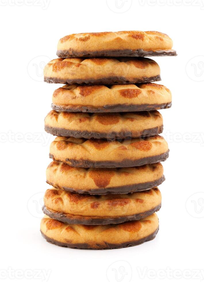 koekje toren geïsoleerd Aan wit achtergrond. foto