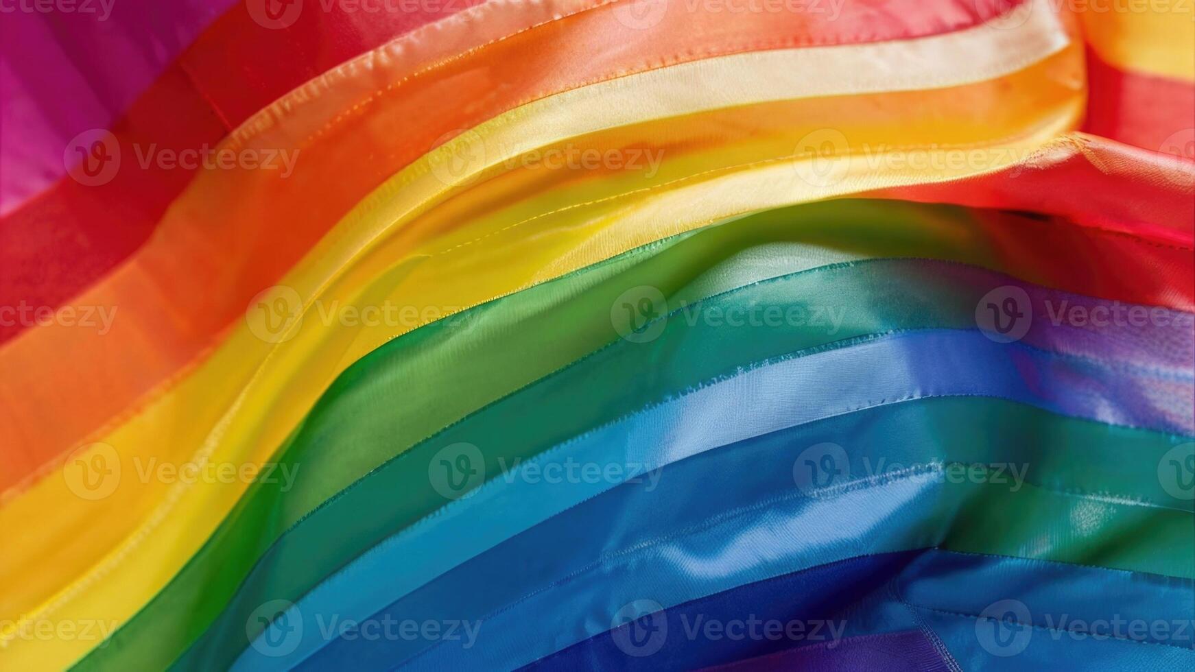 een dichtbij omhoog van een regenboog gekleurde kleding stof foto