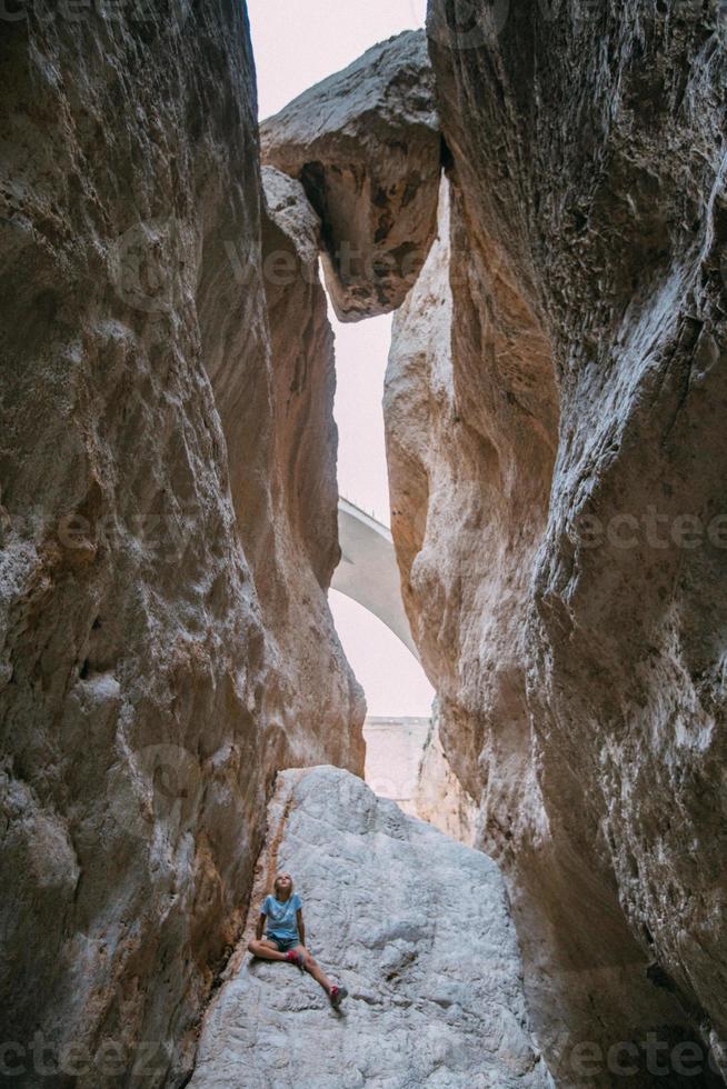 omhoog kijken in de canyon foto