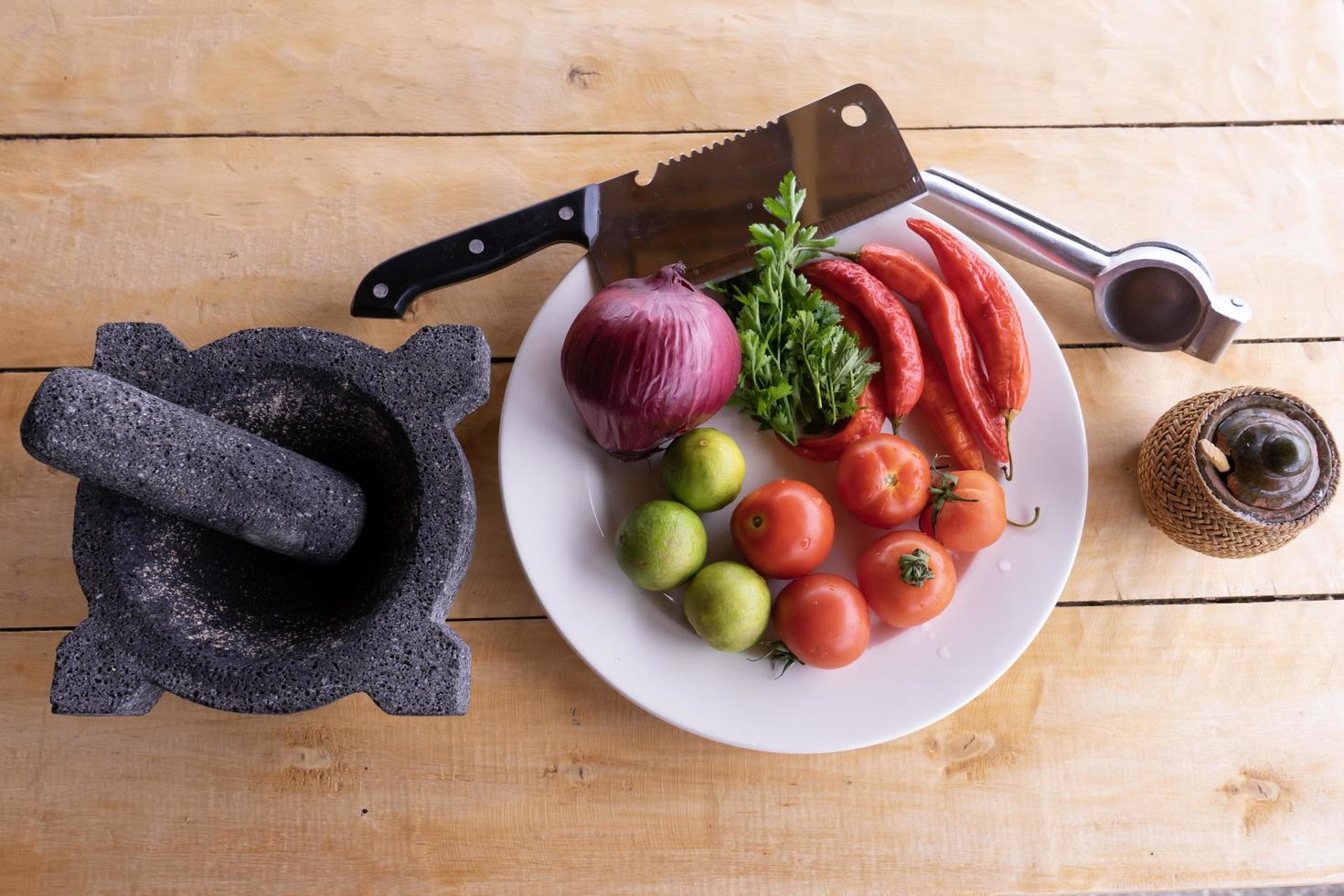 ingrediënten voor hete saus foto