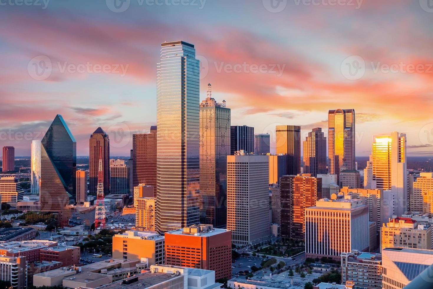 dallas stad centrum skyline stadsgezicht van texas usa foto