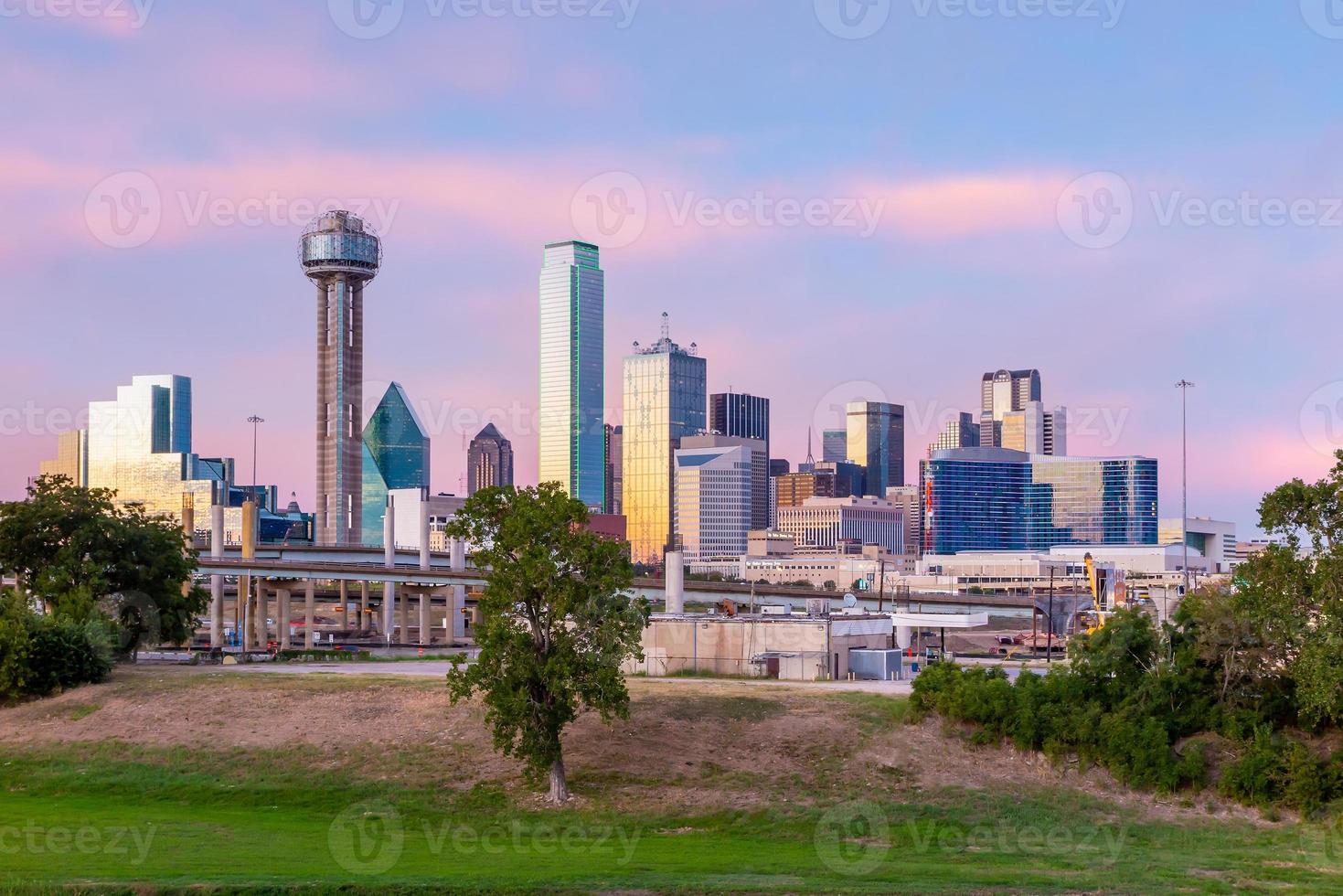 dallas stad centrum skyline stadsgezicht van texas usa foto