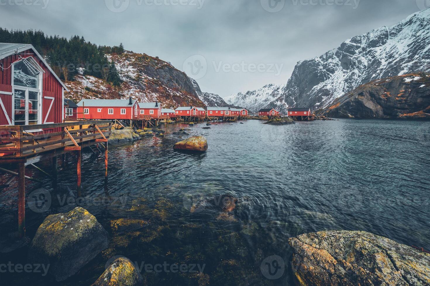 nusfjord visvangst dorp in Noorwegen foto