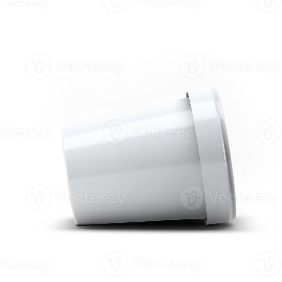 3D-rendering witte plastic doos met ijscontainer voor uw ontwerp en logo mock-up. geschikt voor uw ontwerpelement. foto