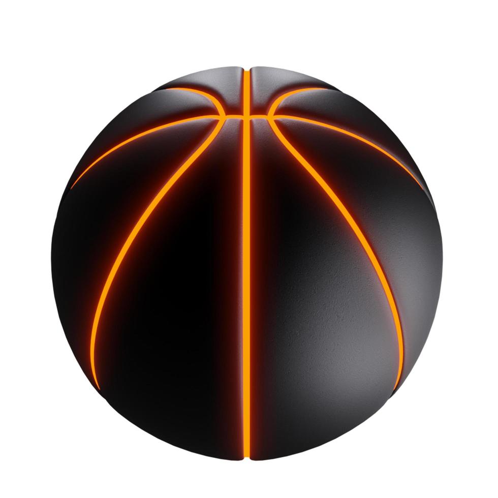 realistische zwarte basketbal geïsoleerd op een witte achtergrond foto