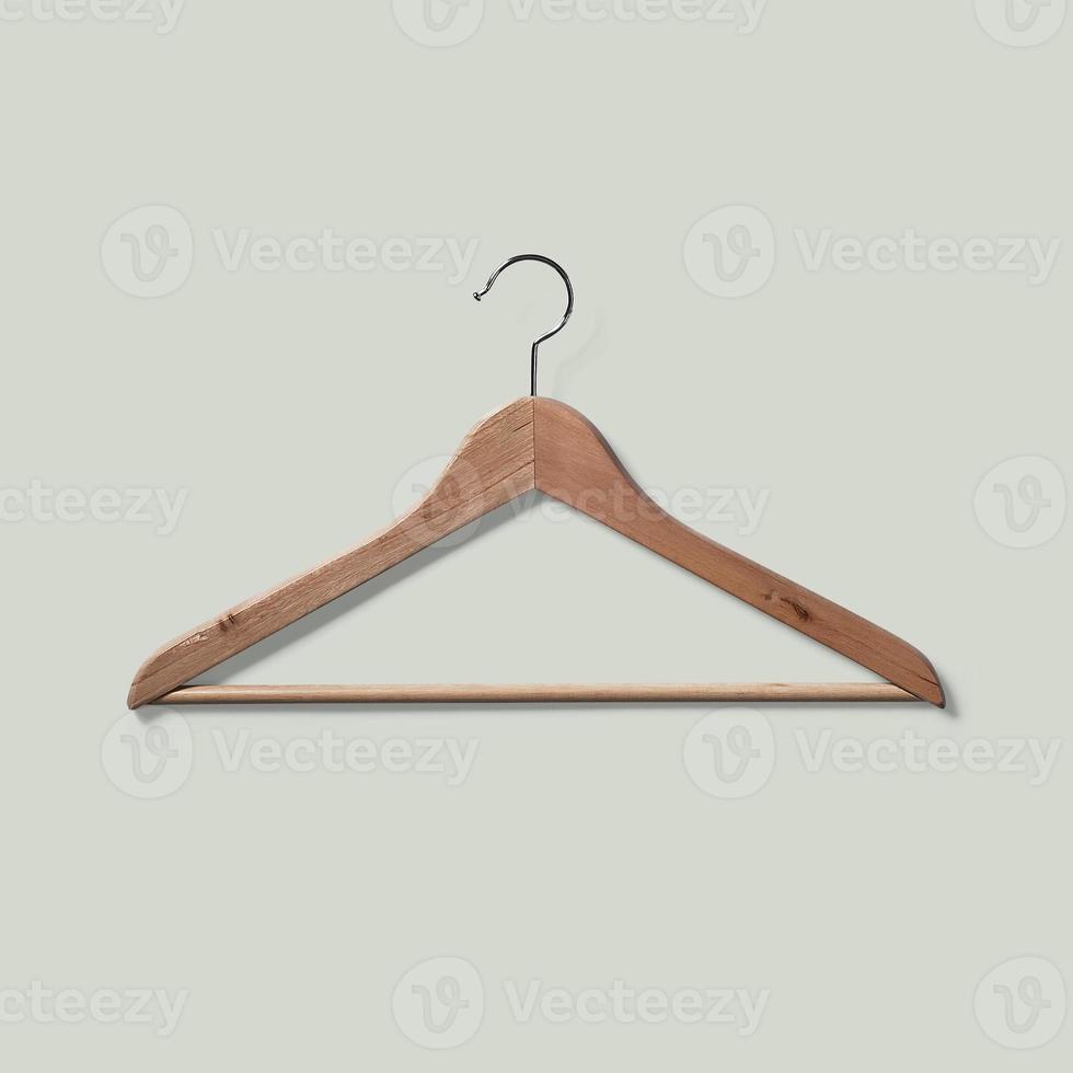 top-up weergave houten hanger geïsoleerd op een grijze achtergrond. geschikt voor uw ontwerpproject. foto