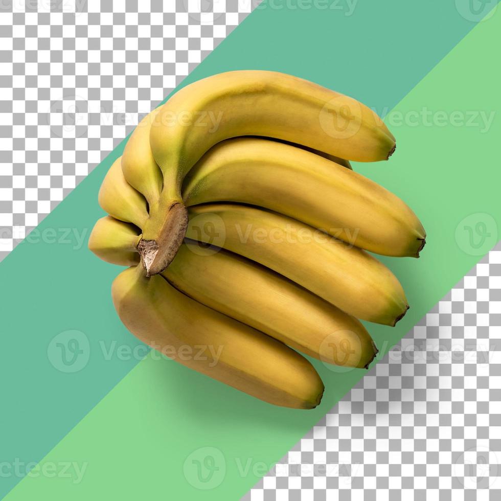 vers geel van tros bananen geïsoleerd foto