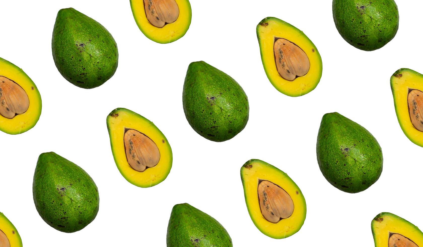 avocadosamenstelling voor achtergrondontwerp. tropisch fruit gestyled in patronen voor behang foto