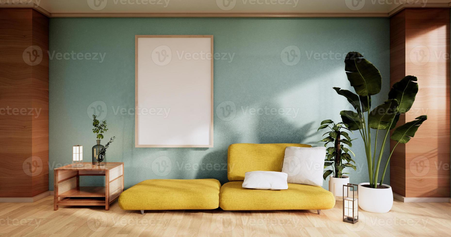 mint woonkamer interieur. 3D-rendering foto