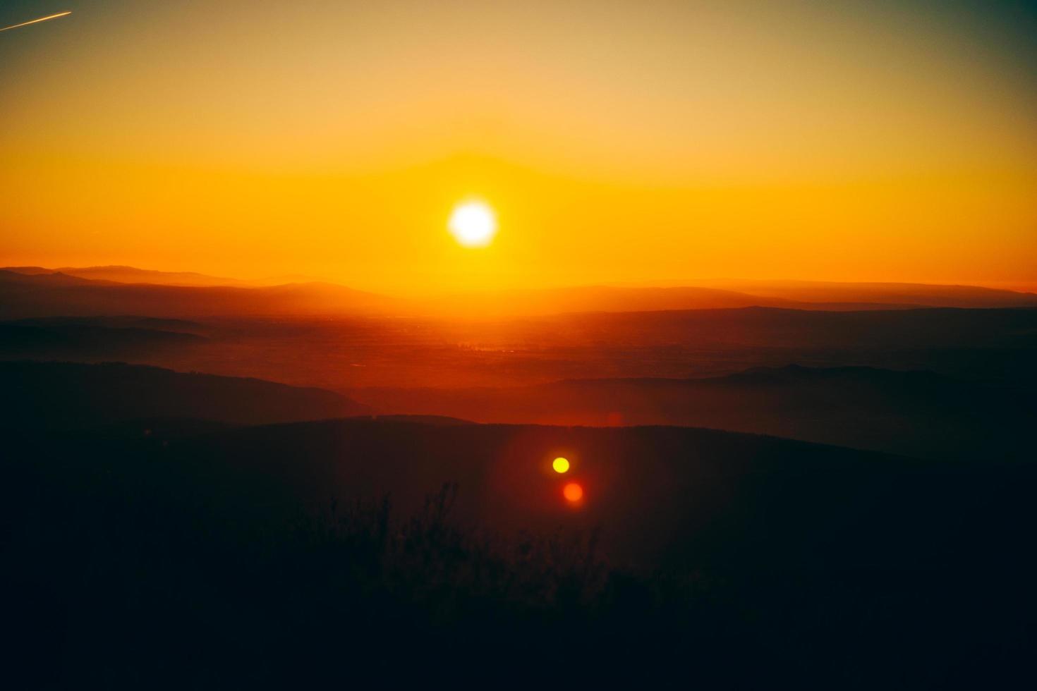 epische zonsonderganghemel foto