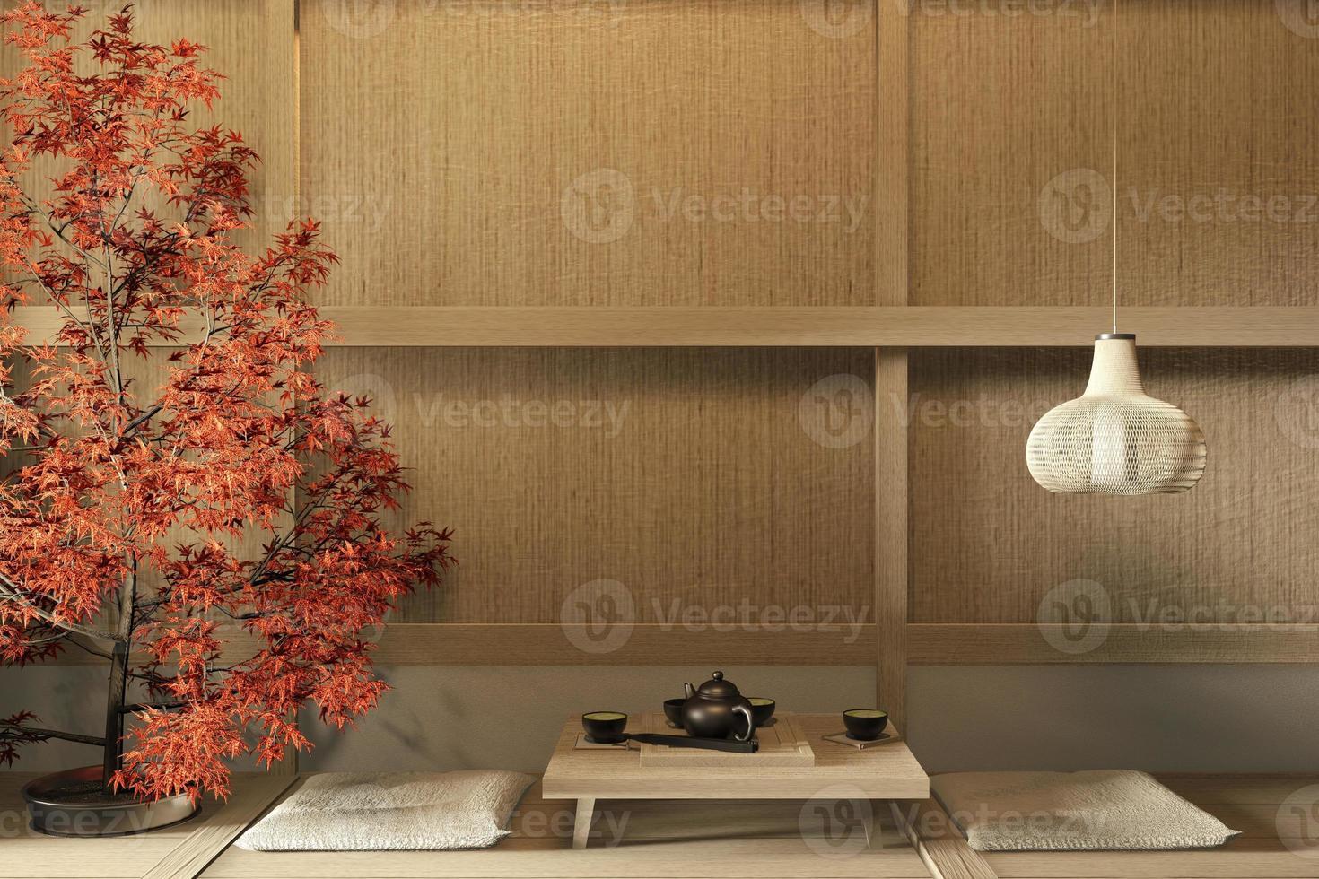 interieur mock up chinese stijl kamer interieur. 3D-rendering foto