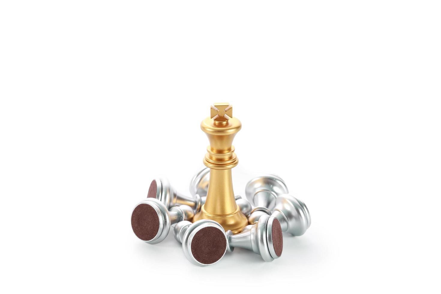 schaakbordspel idee van managementstrategie zonder leiderschapsconcept foto
