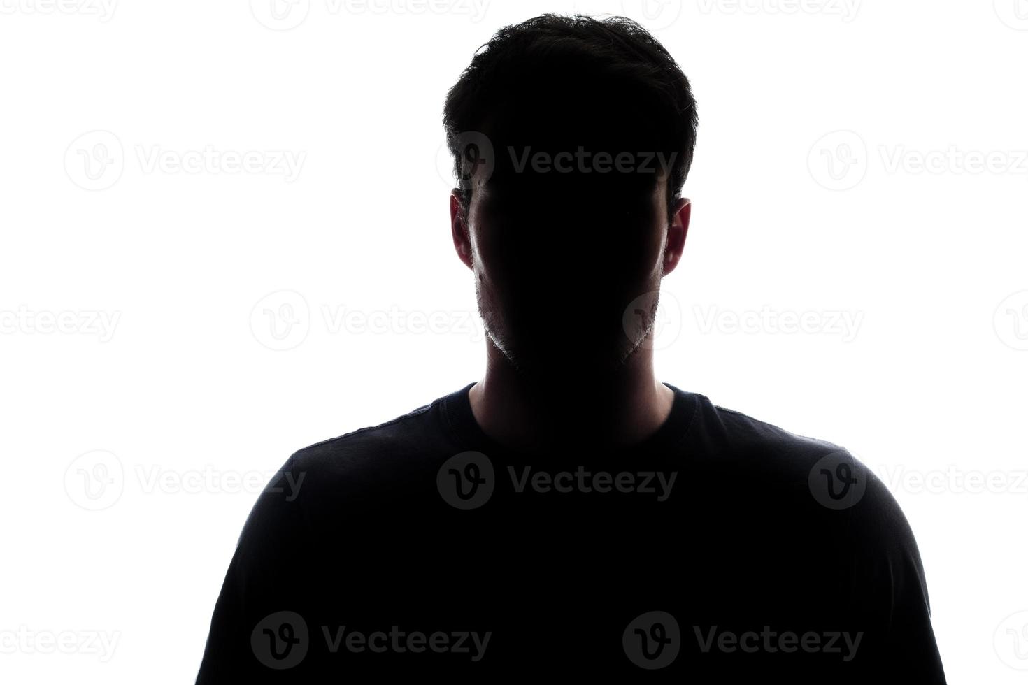 typisch bovenlichaam man silhouet met een t-shirt foto