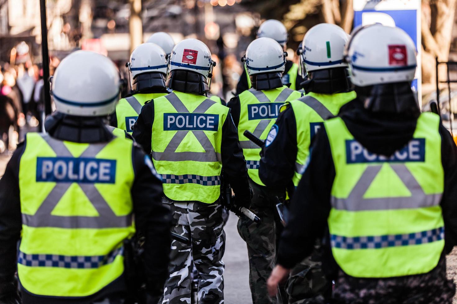 Montreal, Canada 02 april 2015 - close-up van politie-uitrusting en bescherming foto