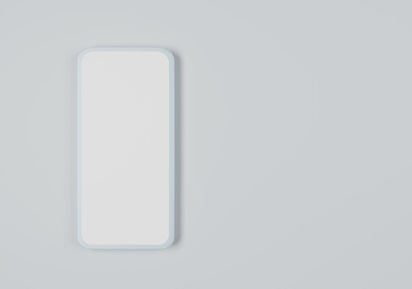 3D-telefoonmodel met kopie ruimte wit scherm op bovenaanzicht moderne smartphone 3D-rendering illustratie foto