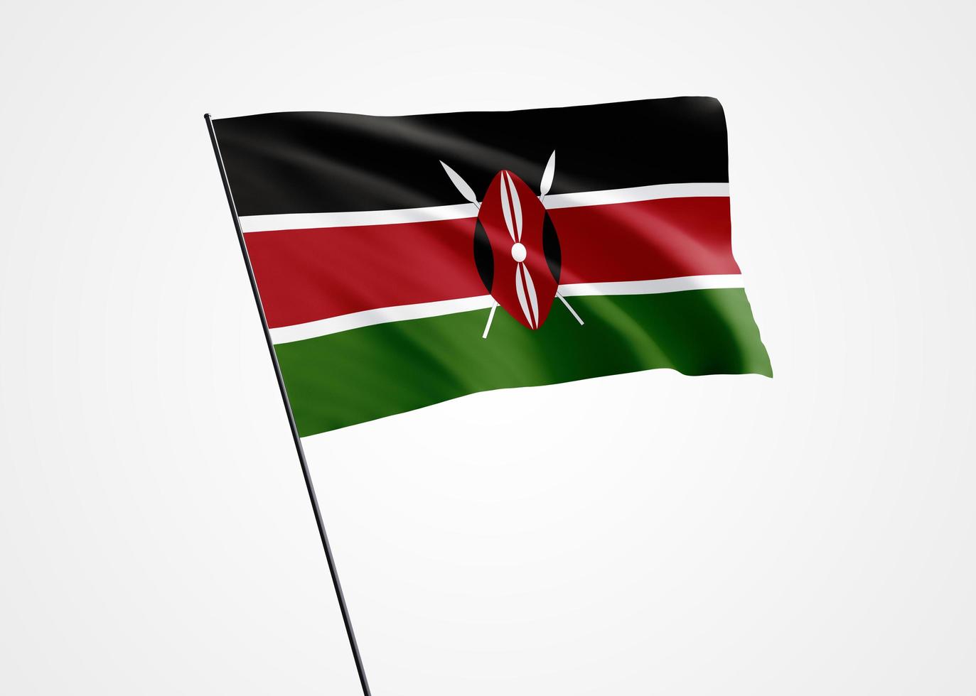 Kenia vlag hoog op de geïsoleerde achtergrond. 12 december kenia onafhankelijkheidsdag. wereld nationale vlag collectie wereld nationale vlag collectie foto