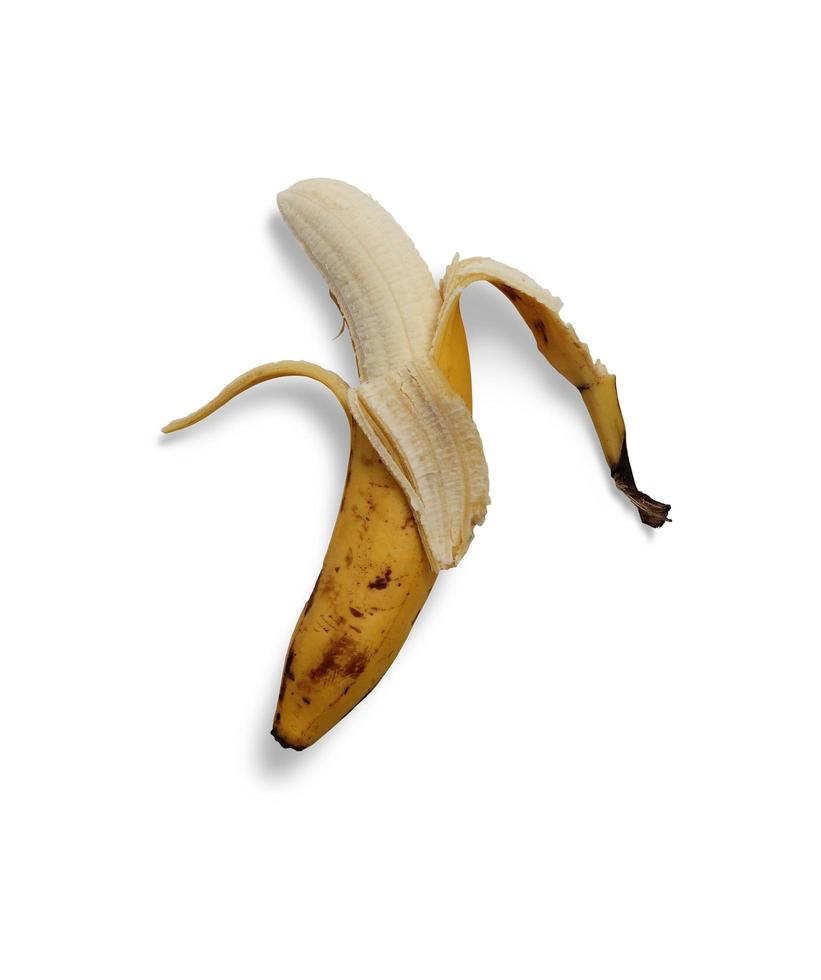 Banaan geïsoleerd fruit met plak en bladeren geïsoleerd en collectie groenten op een wit foto