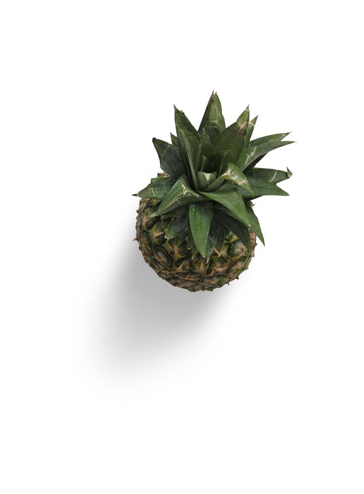 Ananas geïsoleerd fruit met plak en geïsoleerde bladeren en inzamelingsgroenten op een wit foto