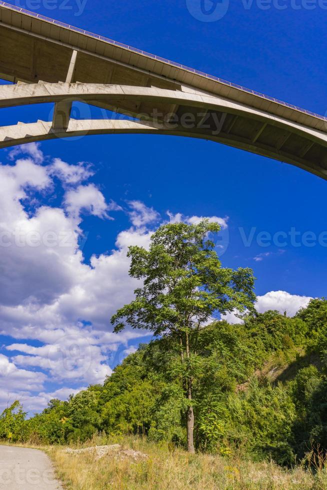 brug over de weg kladovo-golubac over de kloof van de rivier de Boljetin in Oost-Servië foto